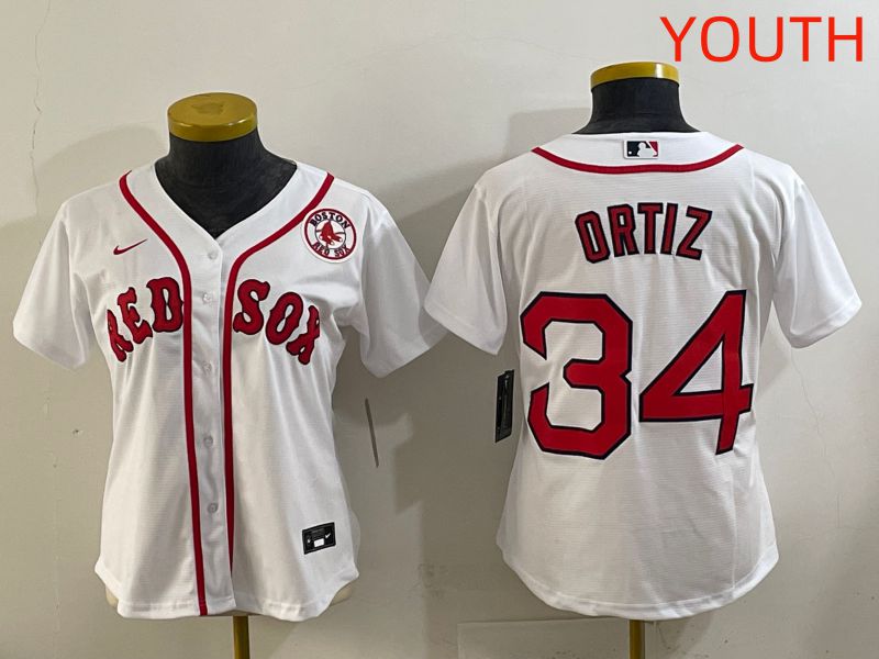 Youth 2025 Boston Red Sox #34 Ortiz White Game Nike MLB Jersey style 7->youth mlb jersey->Youth Jersey